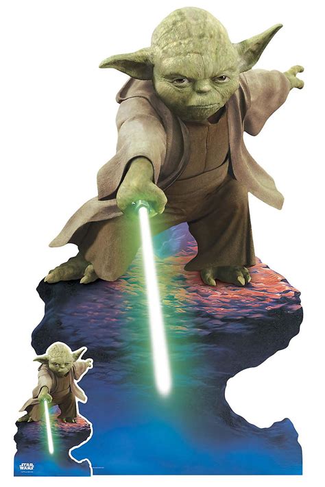 Yoda With Lightsaber Lifesize Cardboard Cutout Official Star Wars