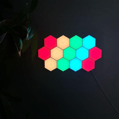 Hexagon Wall Light Panels Touch And Remote Controlled Rgb Lighting