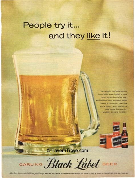 Item 74142 1959 Carling Black Label Beer Paper Ad