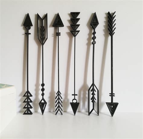 Arrows Set Of 3 Hanging Wall Art Figure Wall Decor Etsy Hanging