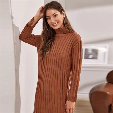 Stitchandstonedesign Ribbed Knit Long Sleeve Sweater Dress