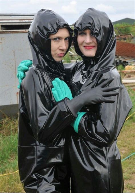 black beauties raincoat with rubber gloves and girl couples pinterest raincoat rain wear