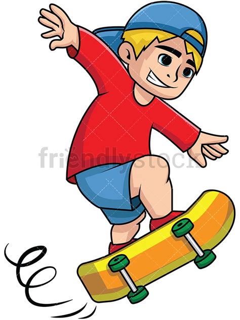 Boy Skateboarding Cartoon Vector Clipart Friendlystock