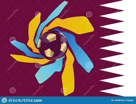 2022 Gold Football Soccer Icon Of Qatar Abstract Banner