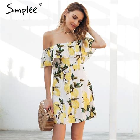 Buy Simplee Ruffle Off Shoulder Mini Dress Women Casual Backless Streetwear