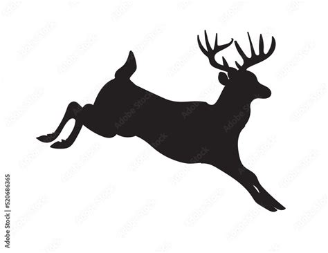 Deer Silhouette Vector Jumping Deer Vector Deer Running Deer Jumping