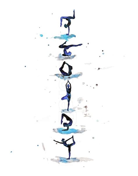 The Blue Practice Fine Art Print Yoga Watercolor Painting Etsy Yoga