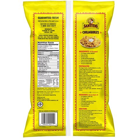 santitas tortilla chips nutrition label besto blog