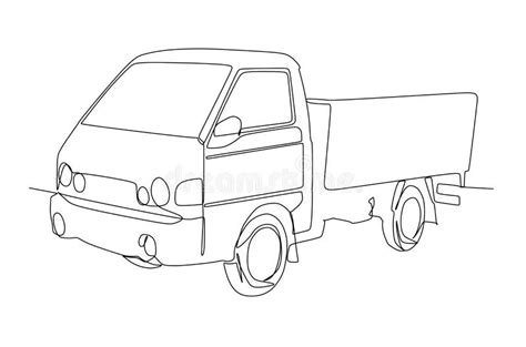 Car Pick Up Truck Continuous One Line Drawing Line Art Illustration