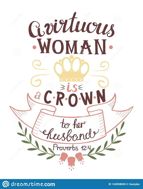 Hand Lettering With Bible Verse A Virtuous Womn Is The Crown To Her
