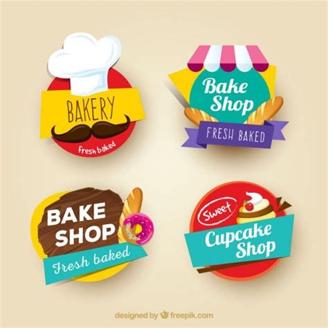 Colored Bakery Stickers Bakery Logo Design Game Logo Design Food