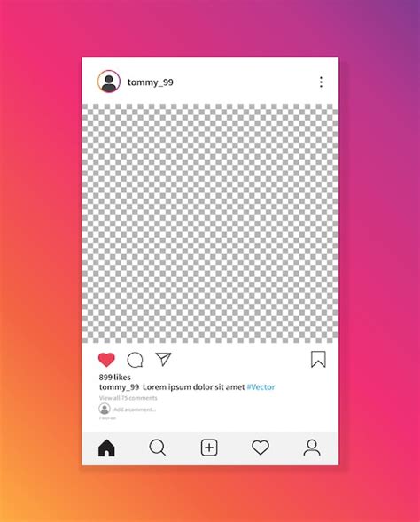 Premium Vector Instagram Photo Frame Template Social Network Post