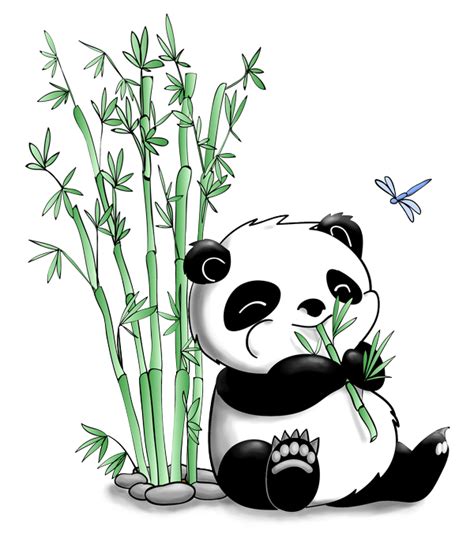 Panda Eating Bamboo By Artshell On Deviantart Panda Art Cute Panda Wallpaper Cute Panda Drawing
