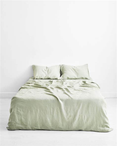 sage 100 flax linen bedding set pure linen bedding linen bed sheets linen bedding natural