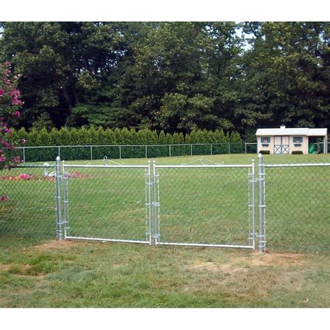 6 Ft H X 12 Ft W Galvanized Steel Drive Thru Chain Link Fence Gate With