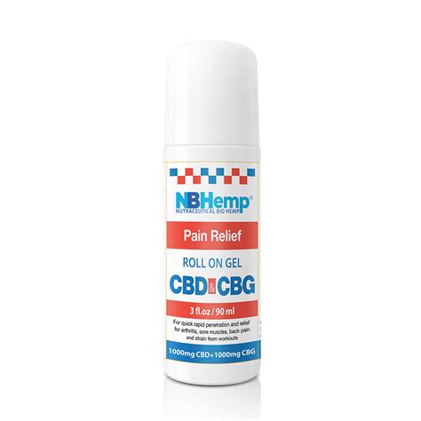 Roll On Gel Cbd 1000 Mg Cbg 1000 Mg 3 Oz 90ml Nbhemp