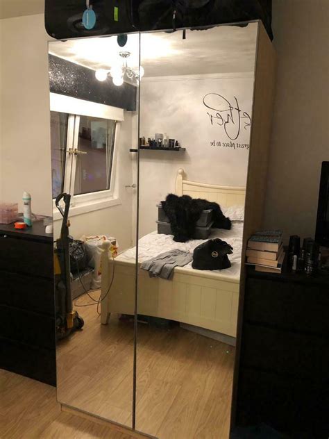 Fitted with a komplement clothes rail, a sliding shoe rack, a sliding tie and and belt rail and four komplement shelves. Ikea mirrored wardrobe | in East End, Glasgow | Gumtree