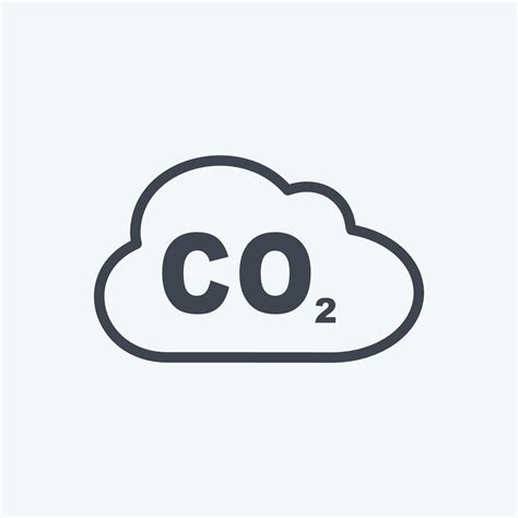 Carbon Dioxide Gas Icon In Trendy Line Style Isolated On Soft Blue