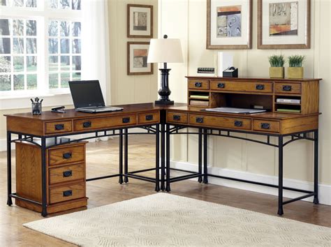 Home Styles Modern Craftsman Corner L Desk And Mobile File