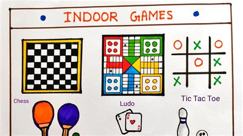 Easy Drawing Of Indoor Games Idea How To Draw Indoor Games Board Easy