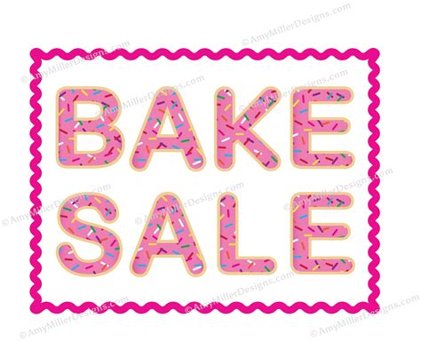 Bake Sale Signage Kit Pink Sugar Cookie Theme Amy Miller Designs