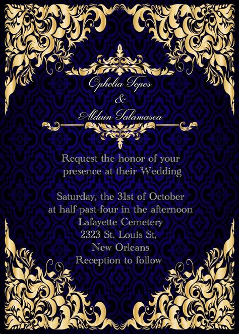 Blue And Gold Elegant Invites Digital Download Gold Wedding Invitations Royal Wedding
