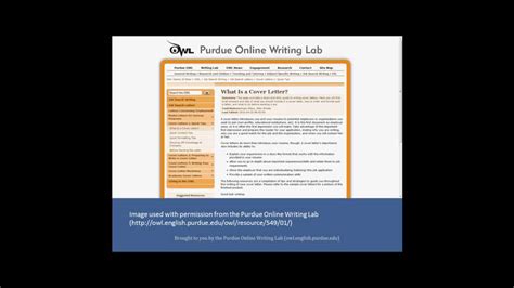 Purdue OWL: Cover Letters - YouTube