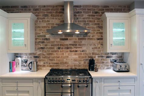 Find farmhouse kitchen cabinets for less Red Brick In The Kitchen | Gambrick | Brick kitchen, Brick wall kitchen, Brick slips kitchen