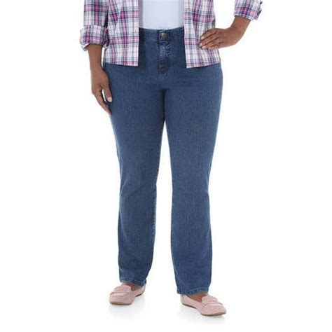 Lee Riders Womens Plus Size Simply Comfort Waist Fit Straight Leg