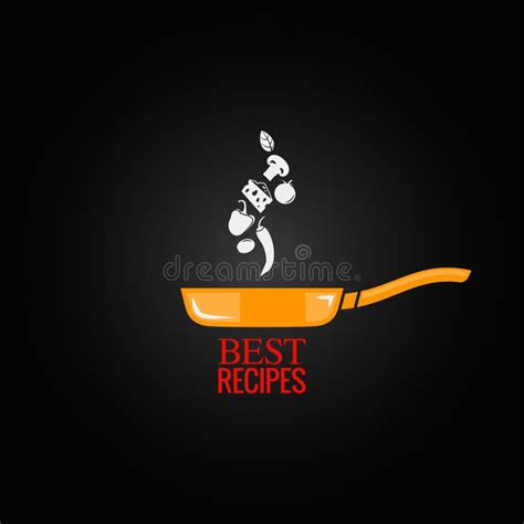 Frying Pan Design Menu Background Stock Vector Illustration Of Pepper