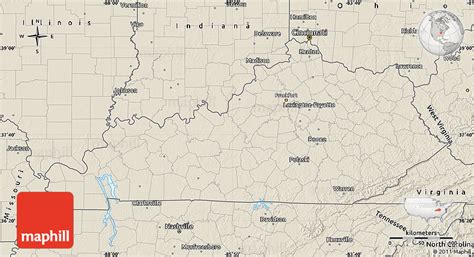 Shaded Relief Map Of Kentucky