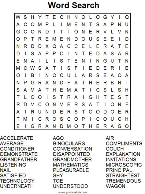 Printable Word Search Hard For Adults