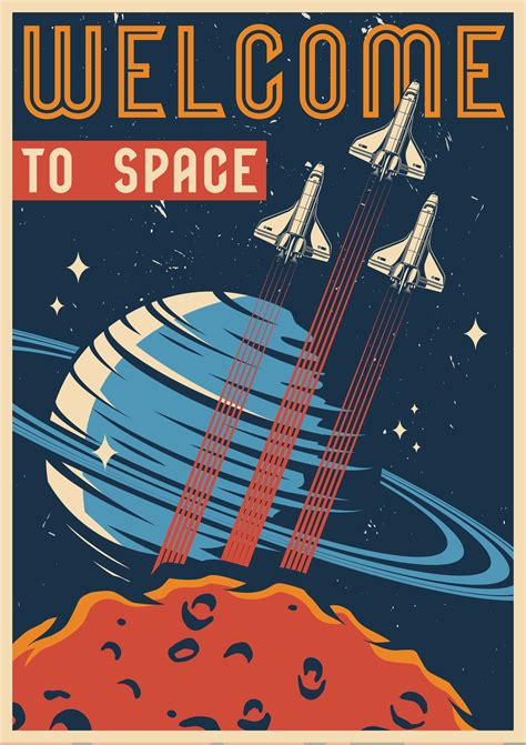 Retro Space Travel Poster Retro Poster Vintage Space Poster Retro