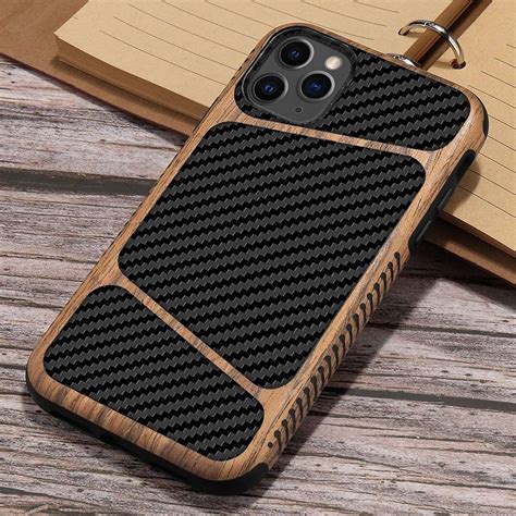 Unique Carbon Fiber Wood Texture Case For Iphone 11 Pro Pro Max Xs