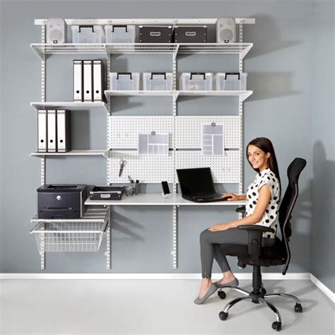 Top Track Wall Mounted Shelving White Components Home Office Design