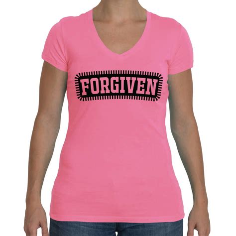Forgiven Womens V Neck T Shirt All Colors Available By Inkyliontees