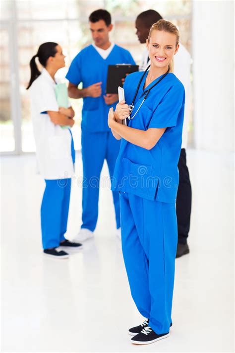Nurse With Colleagues In Hospital Pacu Stock Photo Image