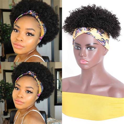 unice wrap wig 2 in 1 afro kinky curly short human hair wigs for black women natural black