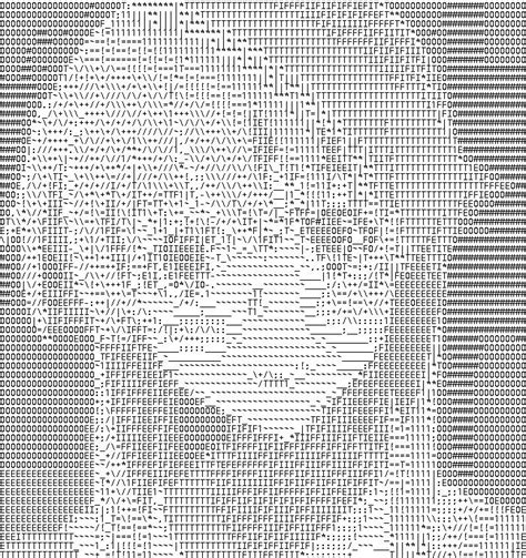 Picture Of Yuno Made From Text Symbols Ascii Art Ascii Art Text Art