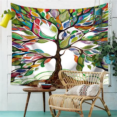 Tree Of Life Printed Tapestry Wall Hanging Large Cloth Tapestries Wall