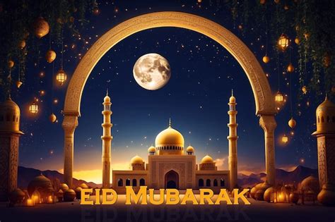 Premium Psd Eid Mubarak Islamic Background Psd