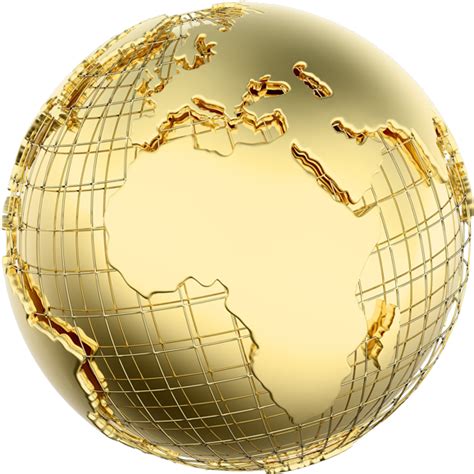 Download Hd World Map Png Transparent Background Gold Silver Globe