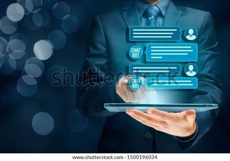 Chatbot Digital Tablet Artificial Intelligence Communication Stock