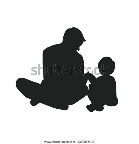 Father Son Silhouette Vector Silhouette Father Stock Vector Royalty