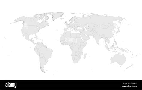 World Map Vector Illustration On White Isolated Background Flat Blank