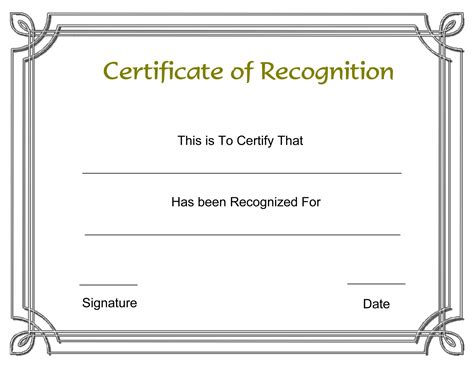 Employee Recognition Certificate Template Card Template