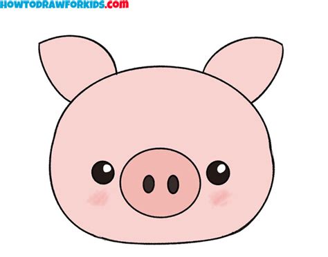 How To Draw A Pig Face For Kindergarten Easy Tutorial For Kids