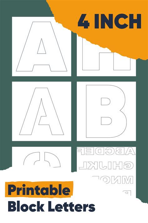 10 Best 4 Inch Printable Block Letters Printableecom 6 Inch Alphabet