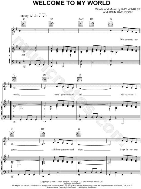Jim Reeves Welcome To My World Sheet Music In G Major Transposable