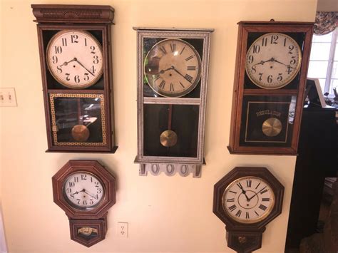Antique Ingraham Gilbert Sessions Waterbury Wall Regulator Clock Lot